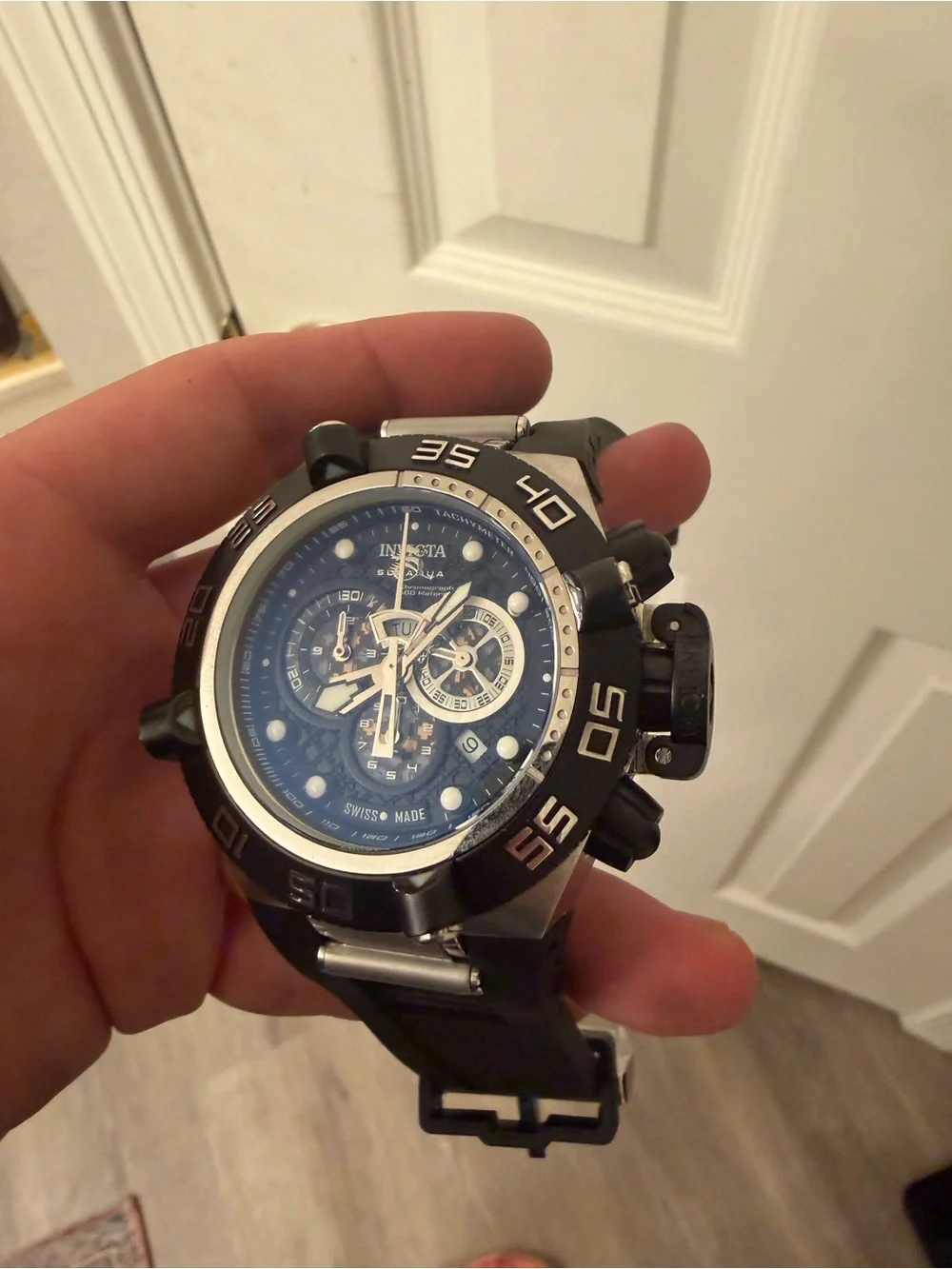 Invicta Black and Silver Men's Chronograph Watch